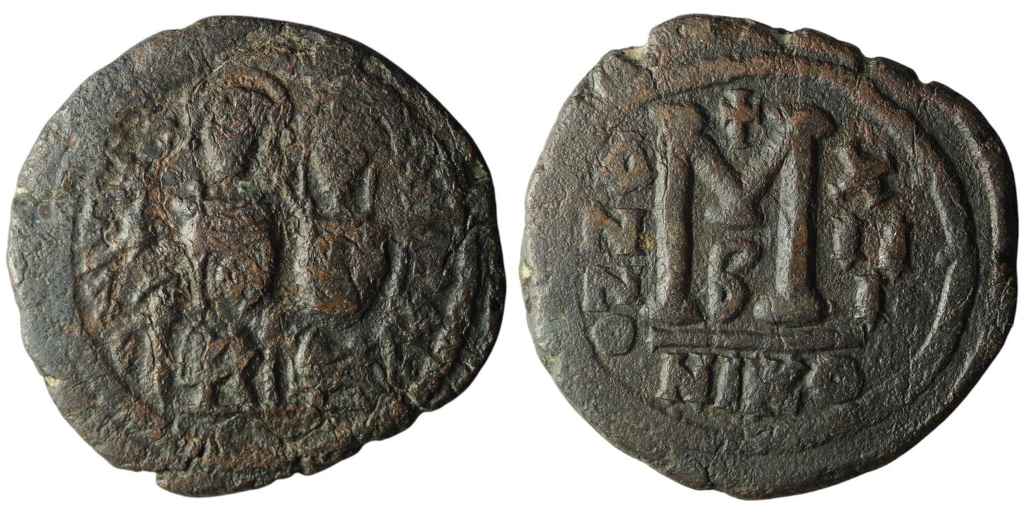 Byzantine Empire | Justin II | Æ Follis | 577-578 AD